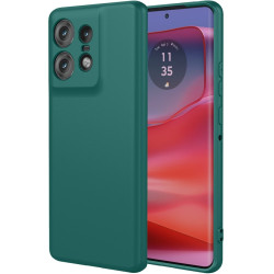 Phonesta Soft Silk Silikónový Zadný kryt puzdro pre Motorola Edge 50 Pro - Tmavozelená