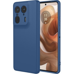Phonesta Soft Silk Silikónový Zadný kryt puzdro pre Motorola Edge 50 Ultra - Tmavomodrá