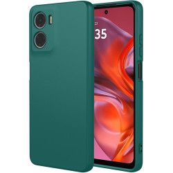Phonesta Soft Silk Silikónový Zadný kryt puzdro pre Motorola Moto G05 / Moto E15 - Tmavozelená