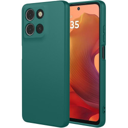 Phonesta Soft Silk Silikónový Zadný kryt puzdro pre Motorola Moto G15 / Moto G15 Power - Tmavozelená