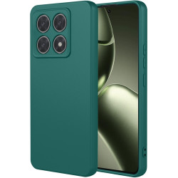 Phonesta Soft Silk Silikónový Zadný kryt puzdro pre Xiaomi 14T - Tmavozelená