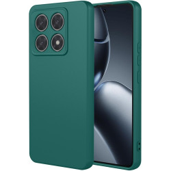 Phonesta Soft Silk Silikónový Zadný kryt puzdro pre Xiaomi 14T Pro - Tmavozelená