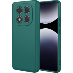 Phonesta Soft Silk Silikónový Zadný kryt puzdro pre Xiaomi Redmi Note 14 Pro 4G - Tmavozelená