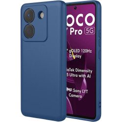 Phonesta Soft Silk Silikónový Zadný kryt puzdro pre Xiaomi Poco M7 Pro - Tmavomodrá