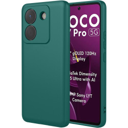 Phonesta Soft Silk Silikónový Zadný kryt puzdro pre Xiaomi Poco M7 Pro - Tmavozelená