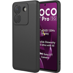 Phonesta Soft Silk Silikónový Zadný kryt puzdro pre Xiaomi Poco M7 Pro - Čierna