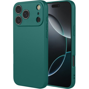 Phonesta Soft Silk Silikónový Zadný kryt puzdro pre Apple iPhone 17 Pro - Tmavozelená