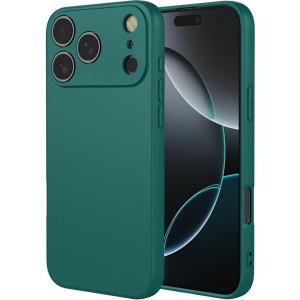 Phonesta Soft Silk Silikónový Zadný kryt puzdro pre Apple iPhone 17 Pro Max - Tmavozelená