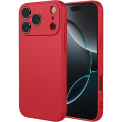 Phonesta Soft Silk Silikónový Zadný kryt puzdro pre Apple iPhone 17 Pro Max - Červená