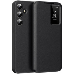 Phonesta Smart Window Book Peňaženkové puzdro pre Samsung Galaxy S25 FE - Čierne