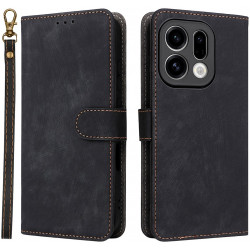 Phonesta Vintage Skin Book Peňaženkové puzdro pre Oppo Find X9 - Čierne