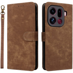 Phonesta Vintage Skin Book Peňaženkové puzdro pre Oppo Find X9 Pro - Hnedé