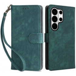 Phonesta Vintage Skin Book Peňaženkové puzdro pre Samsung Galaxy S26 Ultra - Zelené