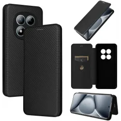 Phonesta Carbon Fiber Skin Book Peňaženkové puzdro pre Xiaomi Redmi Note 15 Pro Plus / Xiaomi Poco M8 Pro - Čierne