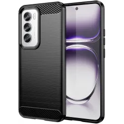Phonesta Carbon Silikónový Zadný kryt puzdro pre Oppo Reno12 Pro - Čierne