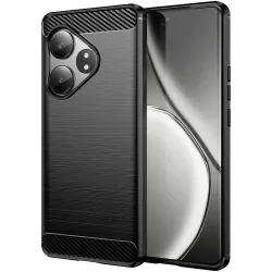 Phonesta Carbon Silikónový Zadný kryt puzdro pre Realme GT 6 - Čierne