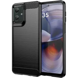 Phonesta Carbon Silikónový Zadný kryt puzdro pre Motorola Moto G55 - Čierne