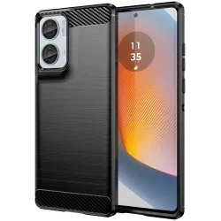 Phonesta Carbon Silikónový Zadný kryt puzdro pre Motorola Edge 50 Fusion - Čierne