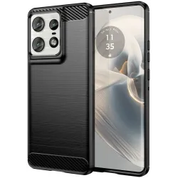 Phonesta Carbon Silikónový Zadný kryt puzdro pre Motorola Edge 50 Pro - Čierne