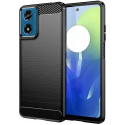Phonesta Carbon Silikónový Zadný kryt puzdro pre Motorola Moto G04 / G04s / G24 / G24 Power / E14 - Čierne