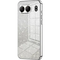 Phonesta Crystal Sparkle Silikónový Zadný kryt puzdro pre OnePlus Nord 4 - Strieborné