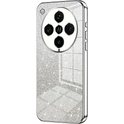 Phonesta Crystal Sparkle Silikónový Zadný kryt puzdro pre Oppo Find X8 Pro - Strieborné