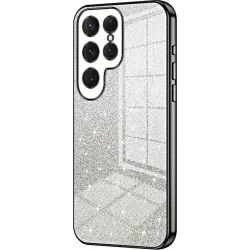 Phonesta Crystal Sparkle Silikónový Zadný kryt puzdro pre Samsung Galaxy S25 Ultra - Čierne