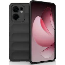 Phonesta GripShell Silikónový Zadný kryt puzdro pre Oppo Reno13 F 4G/5G / Reno13 FS 5G - Čierne