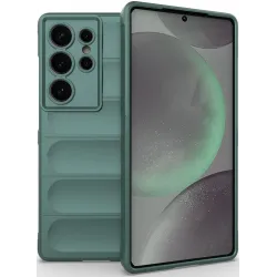 Phonesta GripShell Silikónový Zadný kryt puzdro pre Samsung Galaxy S25 Ultra - Tmavozelené