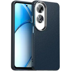 Phonesta IMD Carbon Fiber Zadný kryt puzdro pre Oppo A60 - Tmavomodré