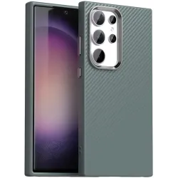 Phonesta IMD Carbon Fiber Zadný kryt puzdro pre Samsung Galaxy S24 Ultra - Sivé