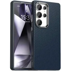 Phonesta IMD Carbon Fiber Zadný kryt puzdro pre Samsung Galaxy S25 Ultra - Tmavomodré