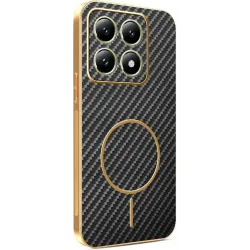 Phonesta Luxury Carbon Fiber Zadný kryt puzdro s MagSafe pre Xiaomi 14T - Čierne