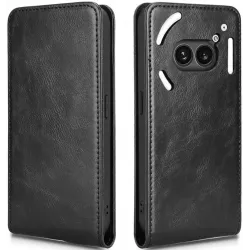 Phonesta Leather Vertical Flip Peňaženkové puzdro pre Nothing Phone (2a) / (2a) Plus - Čierne