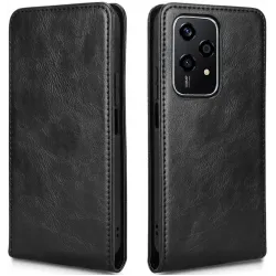 Phonesta Leather Vertical Flip Peňaženkové puzdro pre HONOR 200 Lite - Čierne