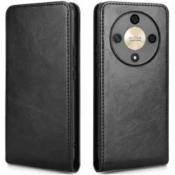 Phonesta Leather Vertical Flip Peňaženkové puzdro pre HONOR Magic6 Lite - Čierne