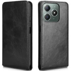 Phonesta Leather Vertical Flip Peňaženkové puzdro pre Realme C63/C61 / Note 60 - Čierne