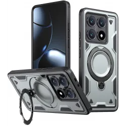 Phonesta MagLock Armor Zadný kryt puzdro s krúžkom a MagSafe pre Xiaomi 14T - Sivé