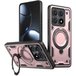 Phonesta MagLock Armor Zadný kryt puzdro s krúžkom a MagSafe pre Xiaomi 14T - Ružovozlaté