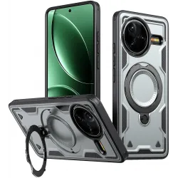Phonesta MagLock Armor Zadný kryt puzdro s krúžkom a MagSafe pre Xiaomi Poco F7 Pro/F7 Ultra - Sivé