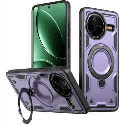 Phonesta MagLock Armor Zadný kryt puzdro s krúžkom a MagSafe pre Xiaomi Poco F7 Pro/F7 Ultra - Fialové