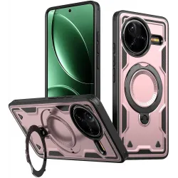 Phonesta MagLock Armor Zadný kryt puzdro s krúžkom a MagSafe pre Xiaomi Poco F7 Pro/F7 Ultra - Ružovozlaté