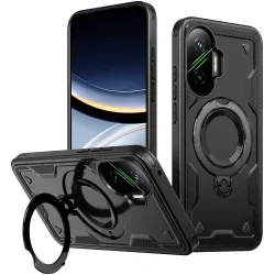 Phonesta MagLock Armor Zadný kryt puzdro s krúžkom a MagSafe pre Xiaomi Poco F7 - Čierne