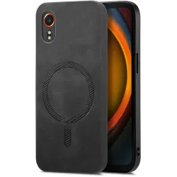 Phonesta Retro Vegan Leather MagSafe Zadný kryt puzdro pre Samsung Galaxy Xcover 7 - Čierne
