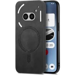 Phonesta Retro Vegan Leather MagSafe Zadný kryt puzdro pre Nothing Phone (2a) / (2a) Plus - Čierne