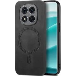 Phonesta Retro Vegan Leather MagSafe Zadný kryt puzdro pre Xiaomi Redmi Note 14 Pro 5G / Xiaomi Poco X7 - Čierne