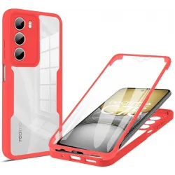 Phonesta Slim Protect 360 puzdro s ochranou displeja pre Realme 14x / C75 - Červené