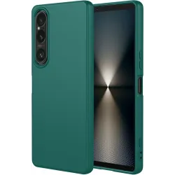Phonesta Soft Silk Silikónový Zadný kryt puzdro pre Sony Xperia 1 VII - Tmavozelené