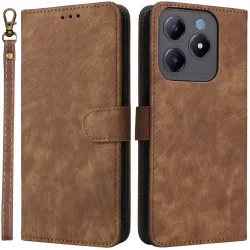 Phonesta Vintage Skin Book Peňaženkové puzdro pre Realme C63/C61 / Note 60 - Hnedé