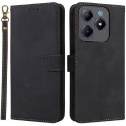 Phonesta Vintage Skin Book Peňaženkové puzdro pre Realme C63/C61 / Note 60 - Čierne